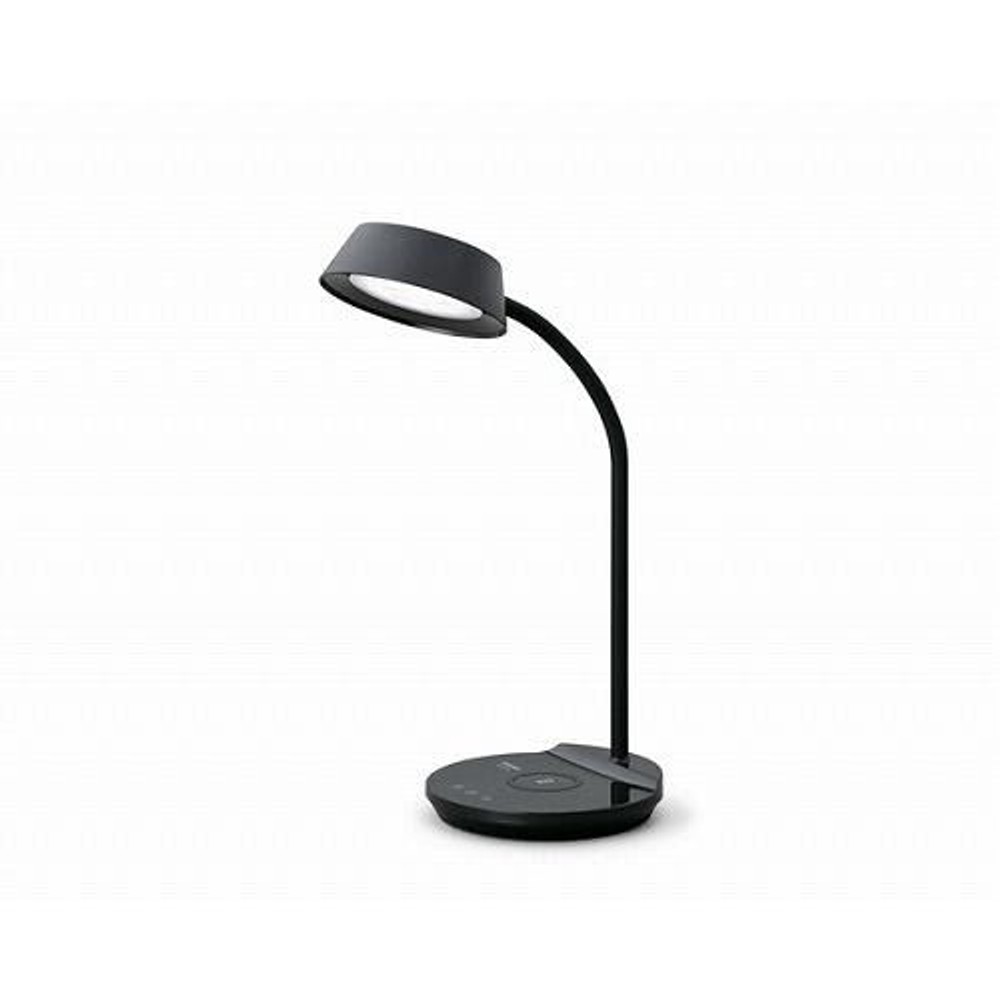 LEDデスクライト Qi充電 平置きタイプ 調光・調色 ブラック LDL-QFDL-B, ブラック, 幅160&times;奥行230&times;高さ340mm