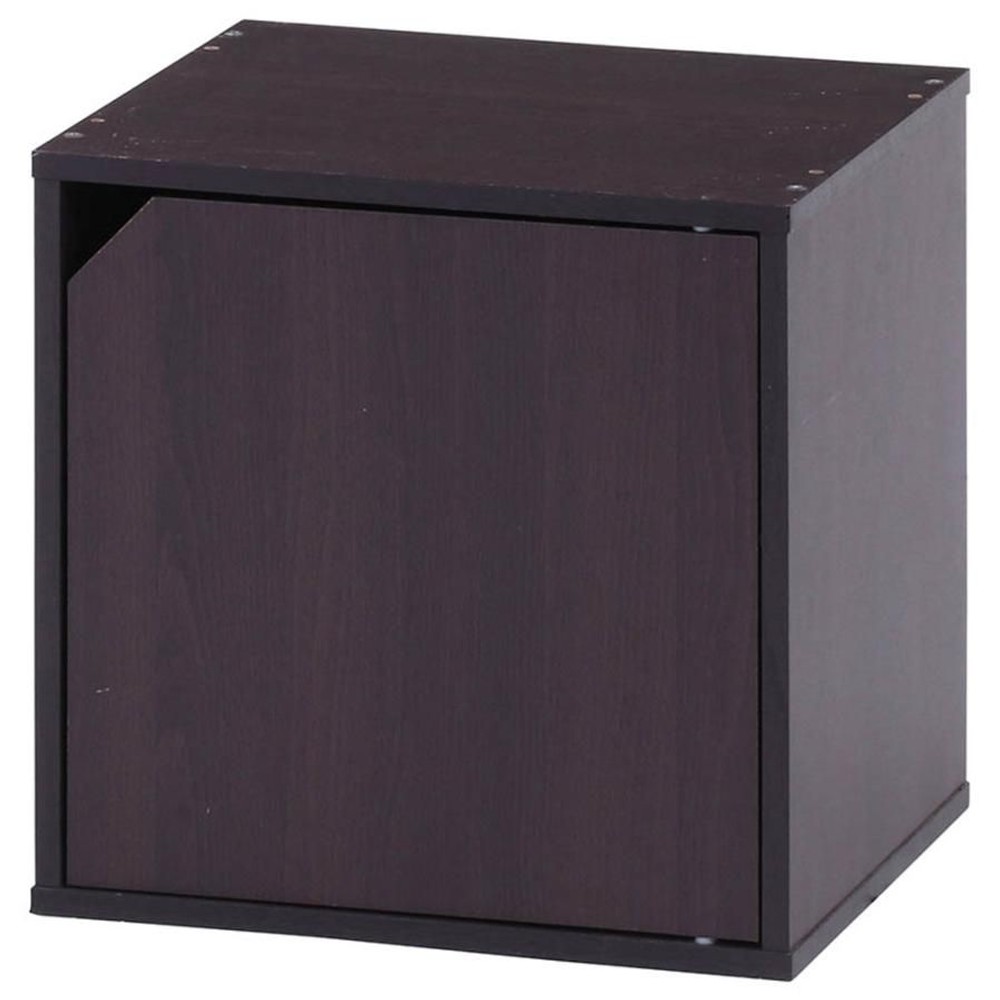 キューブボックス　扉付【メーカー直送 代引不可】, ブラウン, 1段