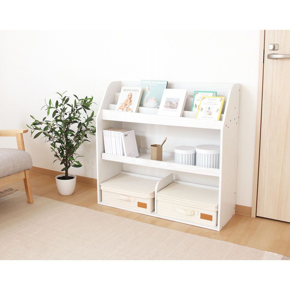 不二貿易 ブックラック　８０幅　オークＷＨ【メーカー直送・代引不可】, ホワイト, 幅830mm&times;奥行295mm&times;高さ800mm