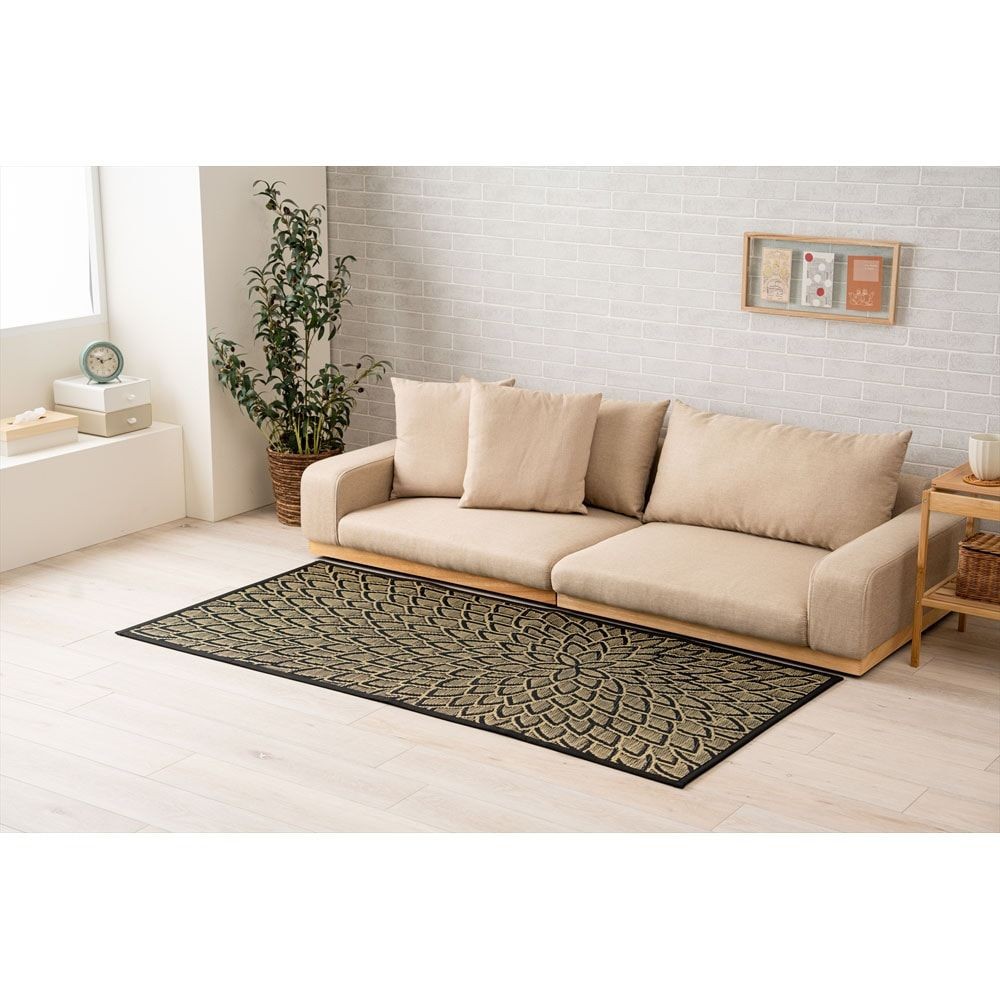 パーソナルラグ  NS花  約80cmＸ160cm  ネイビー色, その他カラー１, その他サイズ１