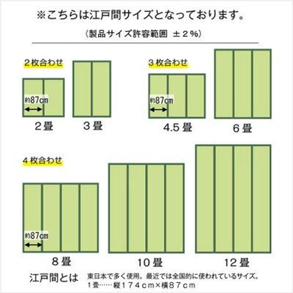 抗菌PPござ  宇治  江戸間1帖〜8帖, PP（4.5帖）, 1帖