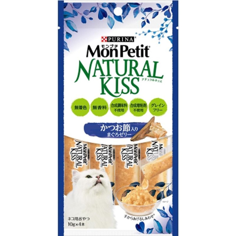 モンプチ　ナチュラルキッス　かつお節入りまぐろゼリー　４０ｇ, かつお節入りまぐろゼリー, 40g