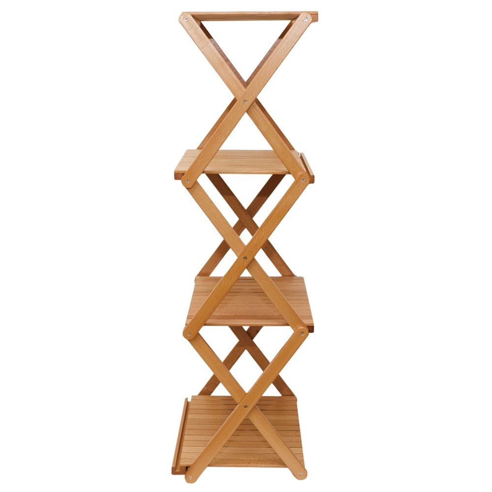 WIZ'A ウィザ　木製フォールディングラック　４段＆テーブル, 天然木, 4段＆テーブル