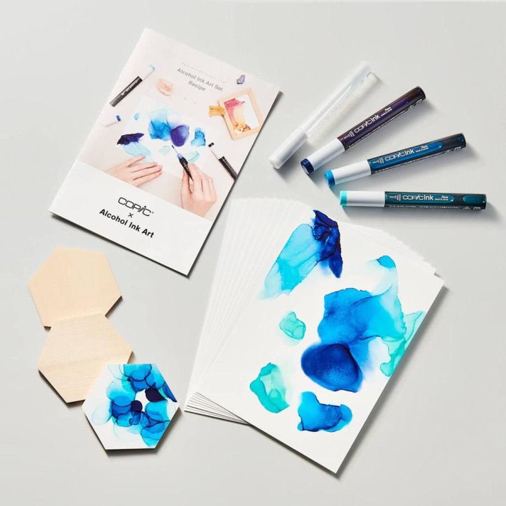 コピックアルコールインクアートセット 01( 木製パネル付き ) 12517004, 01( 木製パネル付き ) , インクアートセット