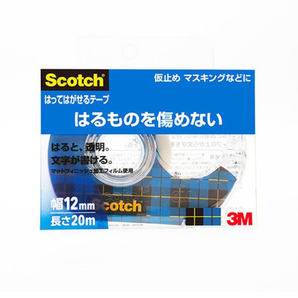 はってはがせるテープ本体　12ｍｍ, 透明, 12mm