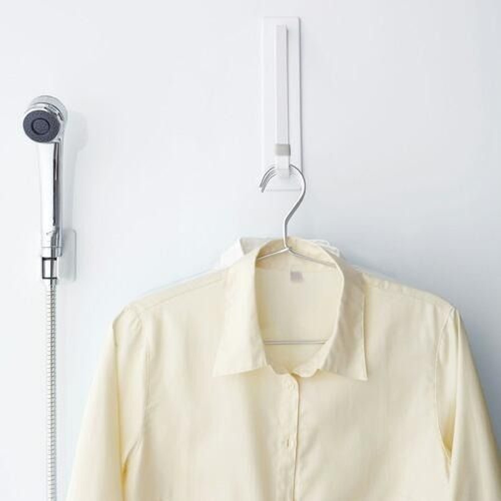 山崎実業 マグネットバスルーム物干しハンガー ミスト MIST, ホワイト, 約5×18.5×23cm