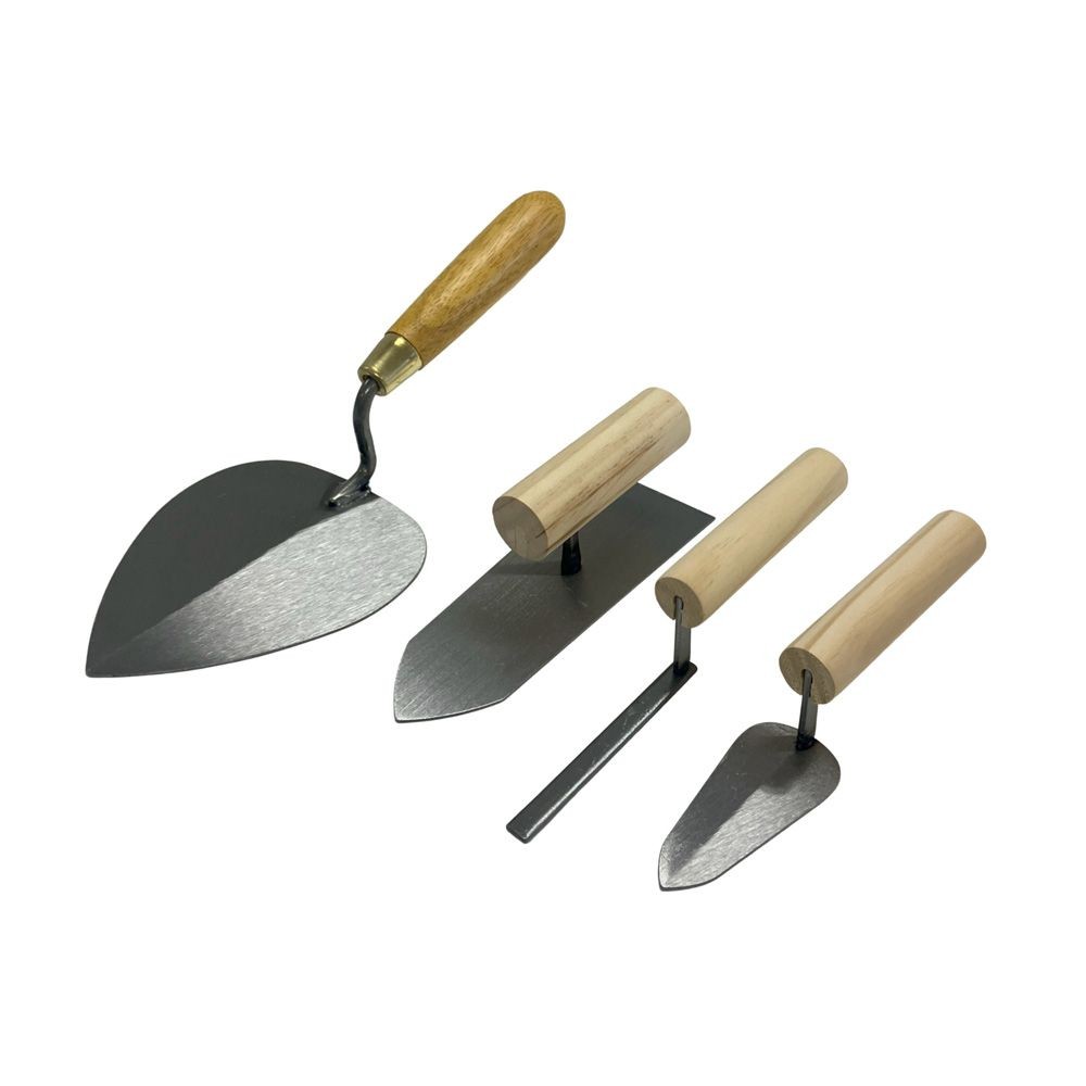 ウイザ WIZ'A 左官コテ 4点セット（中塗/柳刃/目地/レンガ）, シルバー, 4点セット