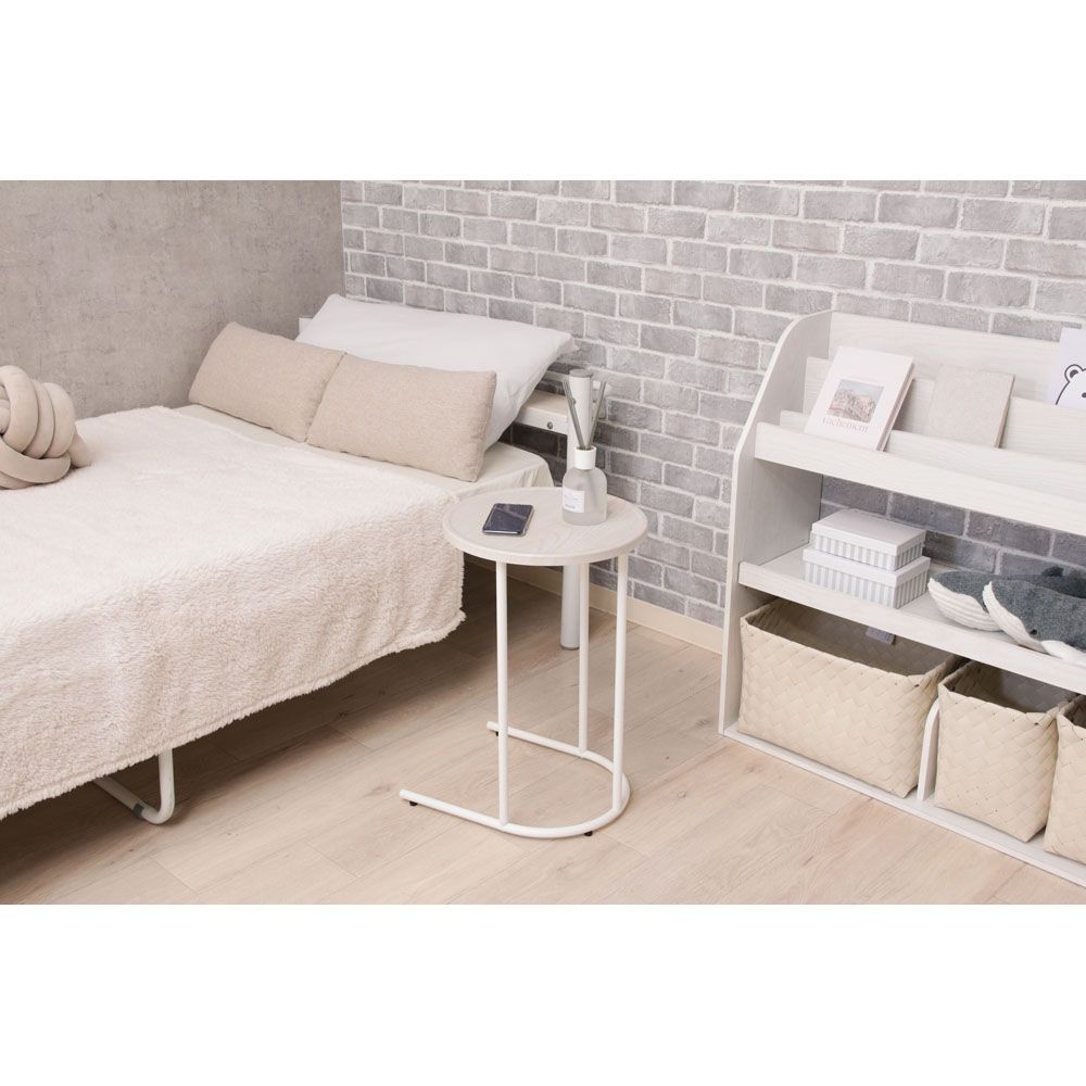 不二貿易 Ｃｈａｍｉｌｌ　サイドテーブル　ホワイト【メーカー直送・代引不可】, ホワイト, 幅340mm&times;奥行388mm&times;高さ535mm