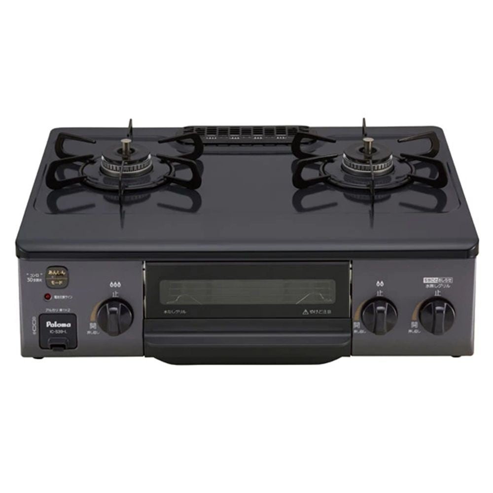 パロマ ガステーブル 水なし片面焼きグリル IC-S39-L 左強火 プロパン用, ニュートラルグレー-プロパンガス, LP