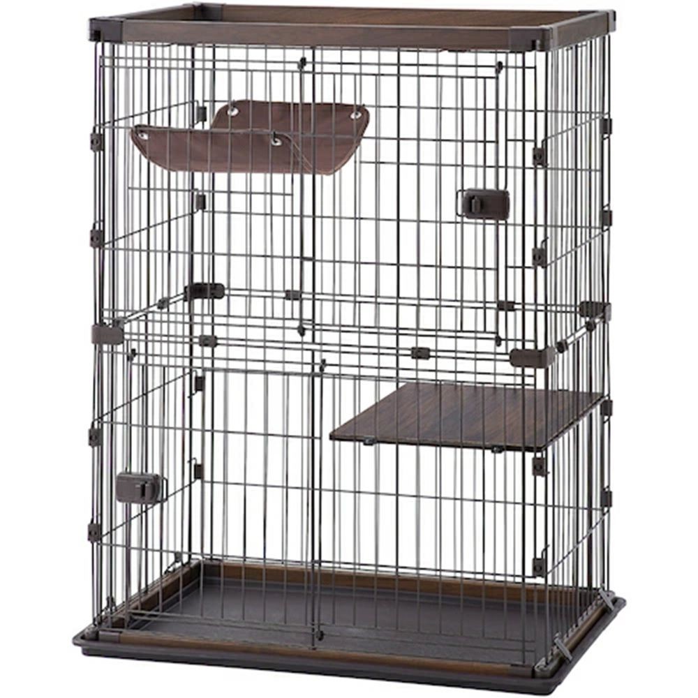 アイリスオーヤマ ウッディキャットケージ PWCR-962V WN ウォールナット, ウォールナット, 幅900mm&times;奥行600mm&times;高さ1200mm