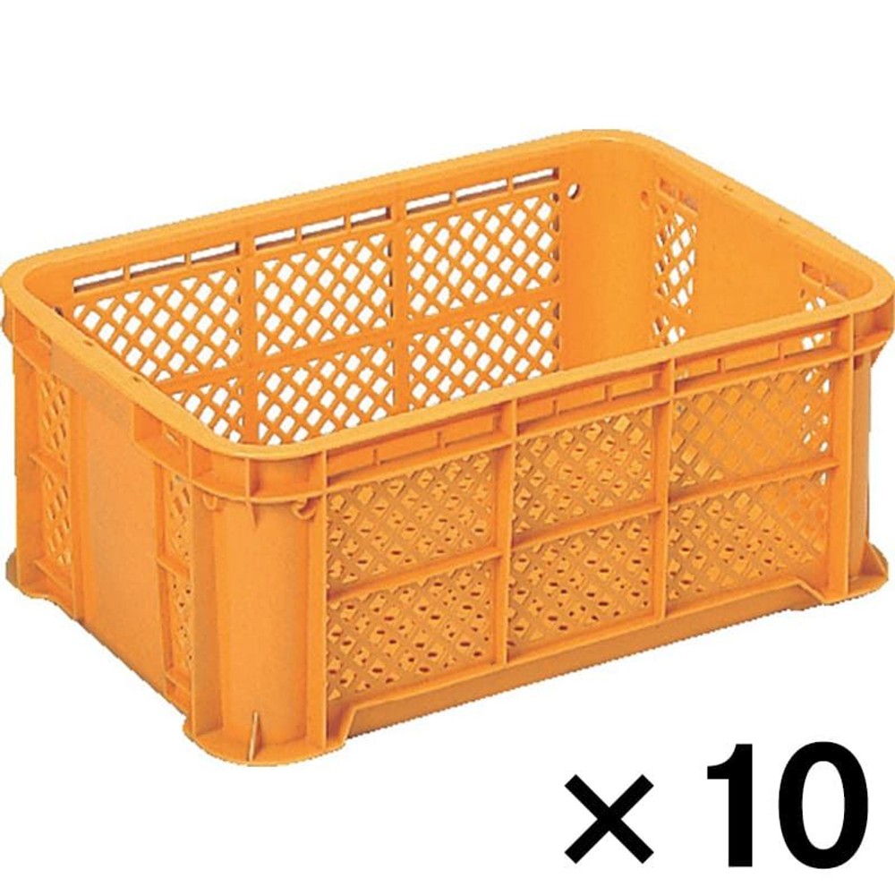 サンコー サンテナーＢ＃25ー3　オレンジ &times;10個セット【メーカー直送・代引不可】【法人限定】【日祝配送不可・時間指定不可】, オレンジ, 10P