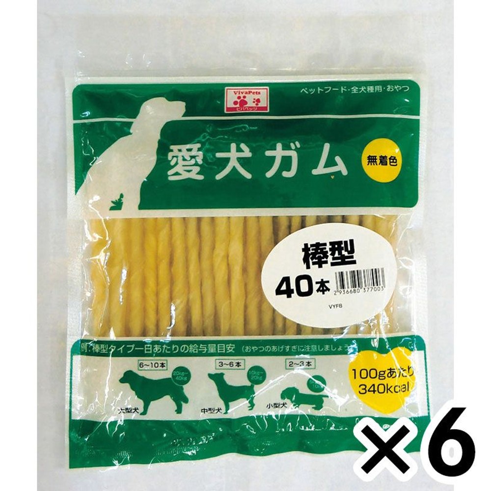 愛犬ガム　　棒型　40本 &times;6個セット, その他カラー１, その他サイズ１