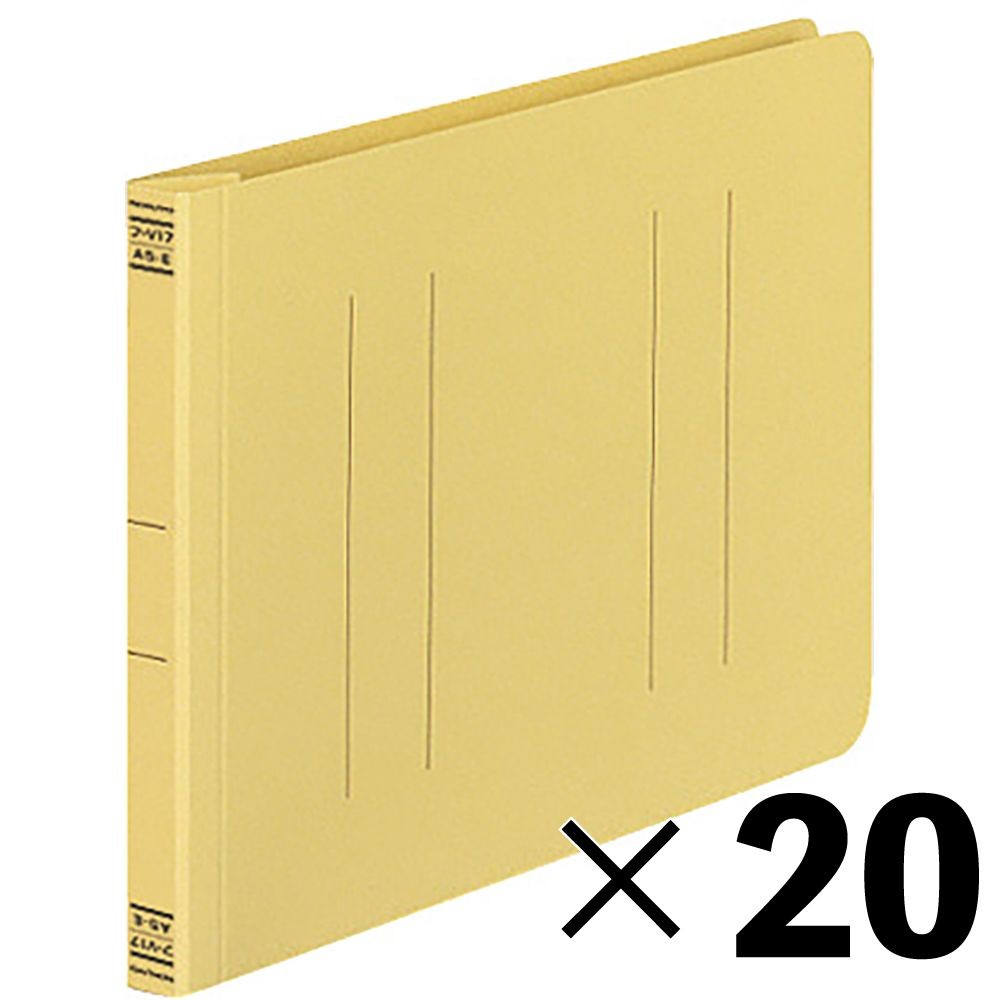 【20冊セット】コクヨ　フラットファイルV樹脂製とじ具A5横 15mmとじ 黄 フ-V17Y【メーカー直送・代引不可】