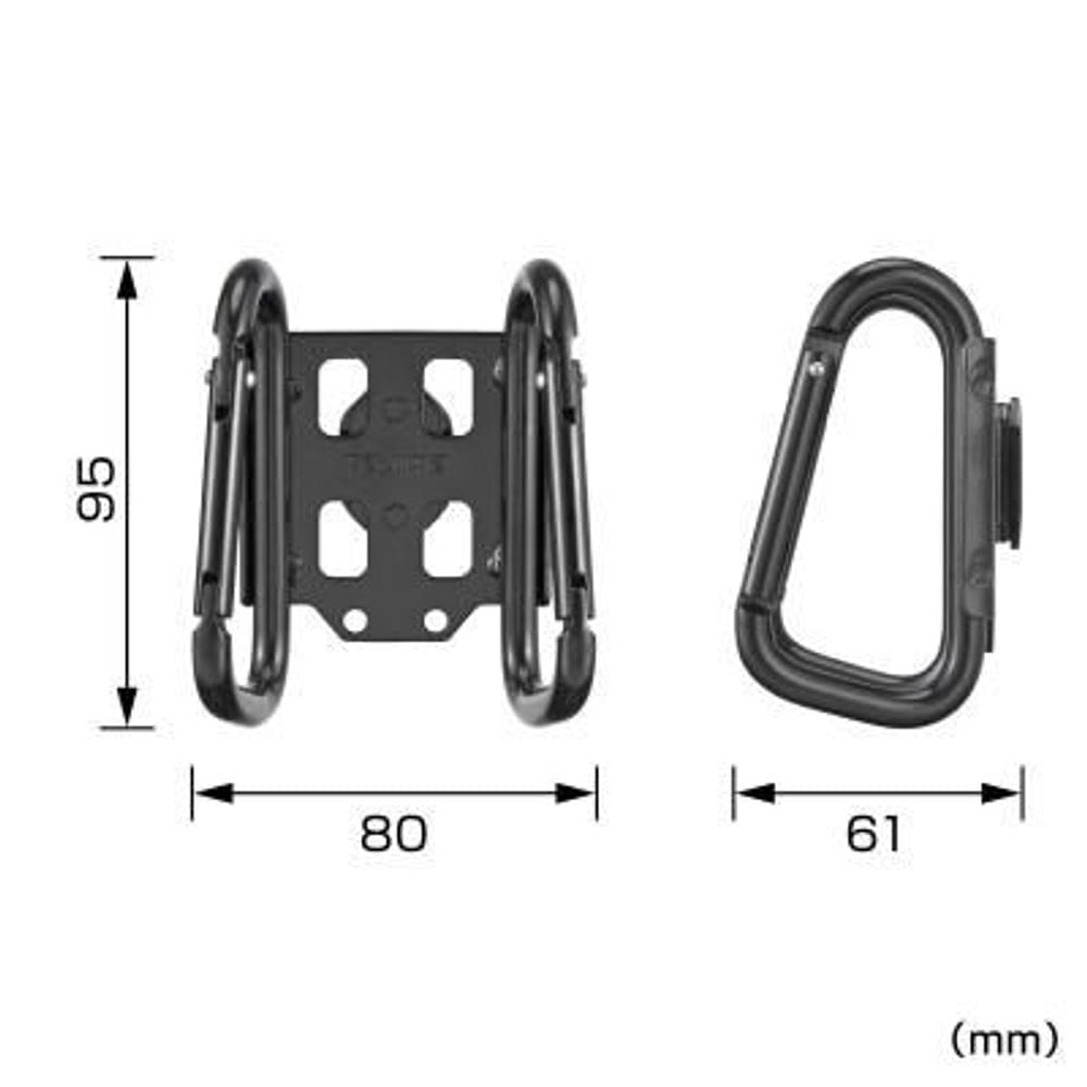 TAJIMA　セフ工具ホルダースチール カラビナ小 ダブル　SFKHI-CSW, ブラック, カラビナ小　ダブル