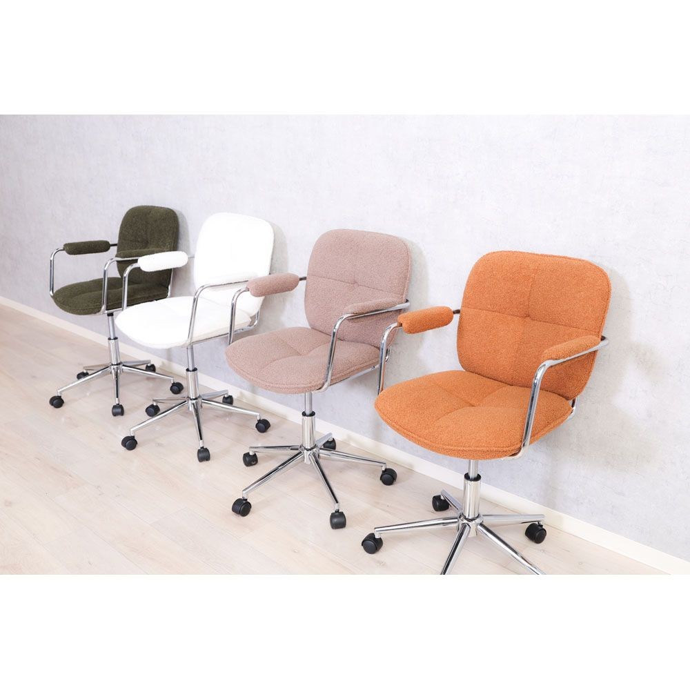 不二貿易 オフィスチェア　ルル　ＫＨ【メーカー直送・代引不可】, カーキ, 幅550mm&times;奥行670mm&times;高さmm