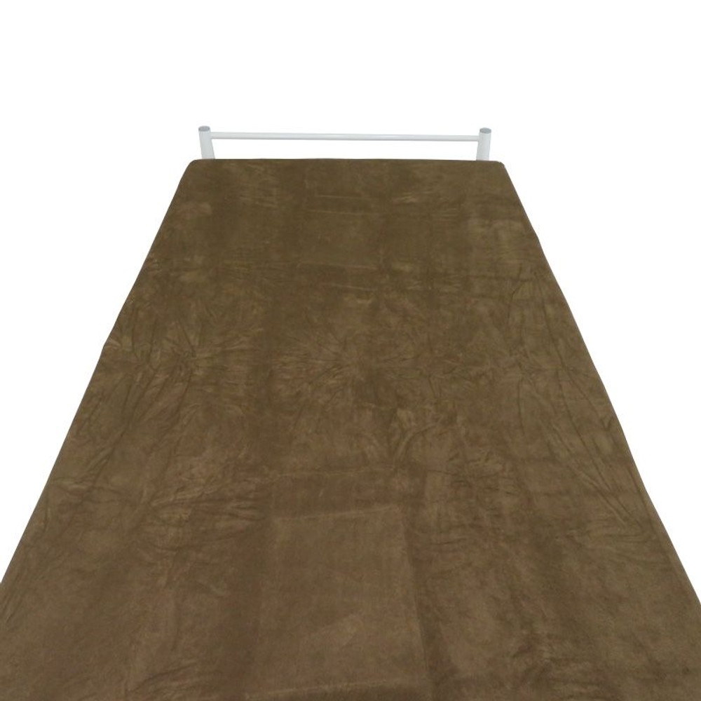 簡単脱着のびるパイル地のぴったりシーツ　シングル, ブラウン, シングル