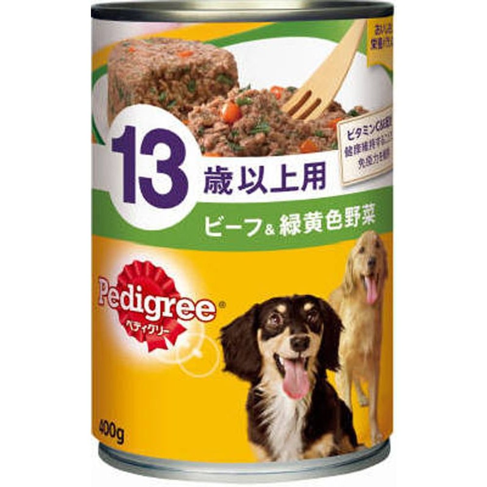 ペディグリー缶　13歳以上用　ビーフ＆緑黄色野菜　400ｇ, 13歳以上用 ビーフ＆緑黄色野菜, 400g