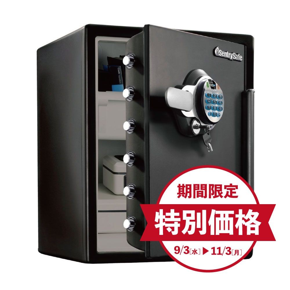 【期間限定特別価格】【開梱・設置費込】セントリー指紋認証式1時間耐火・耐水金庫  JFW205BXL【メーカー直送・代引不可】, ブラック, JFW205BXL