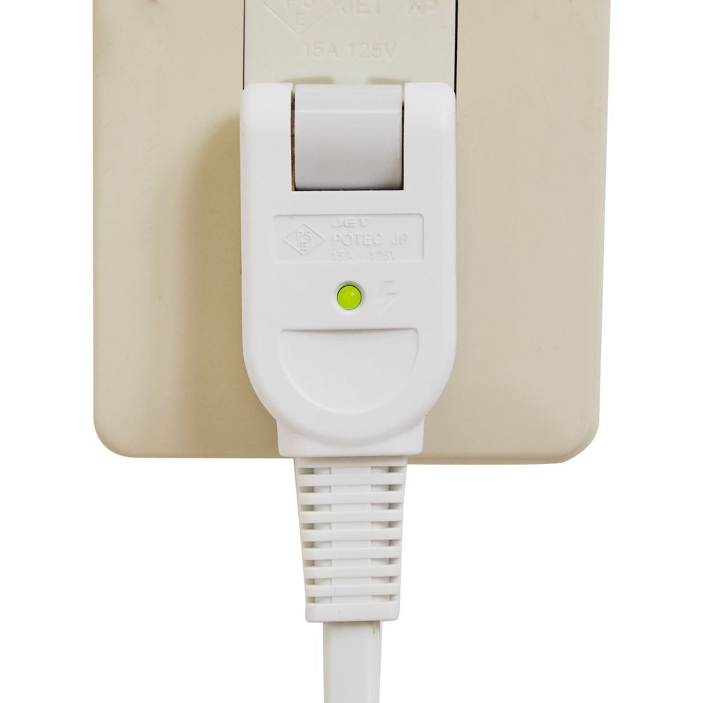 ウィザ WIZ'A フック付きマグネットタップ５個口 ３ｍ, ホワイト, 3.0m