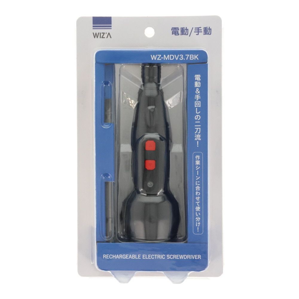 ウィザ WIZ'A　３．７Ｖ充電式電工ドライバー　ＢＫ, 黒, 3.7V