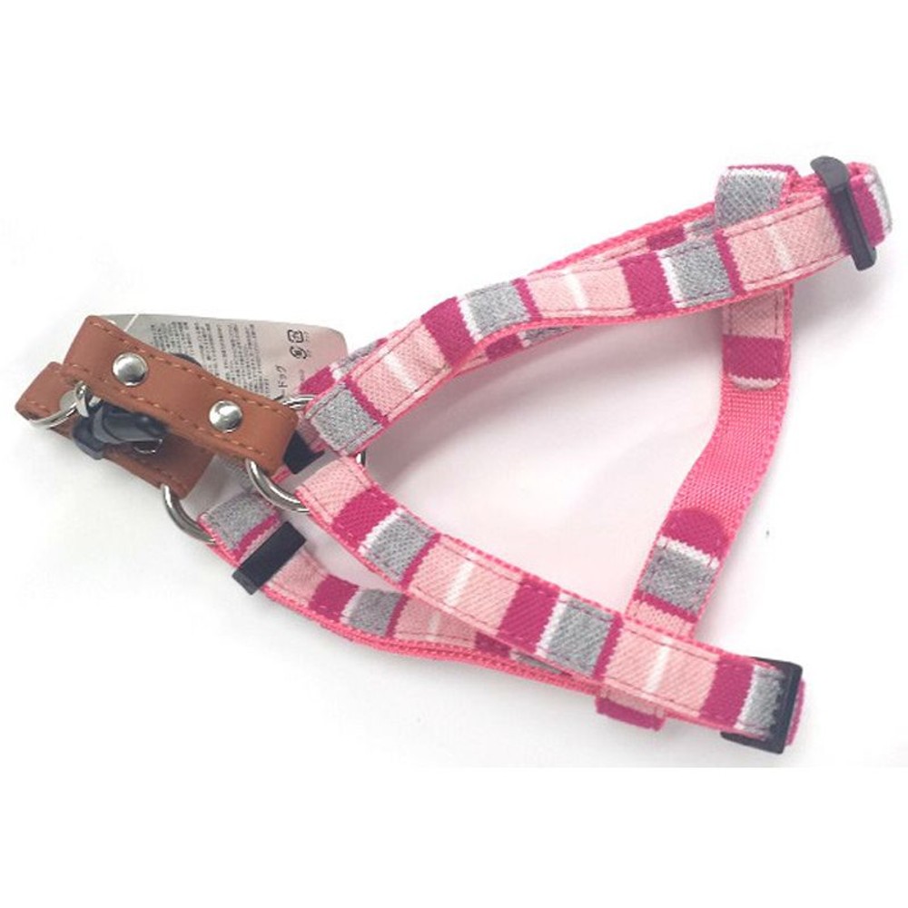 リードッグ　パステルボーダーカンタンハーネス, ピンク, SSサイズ