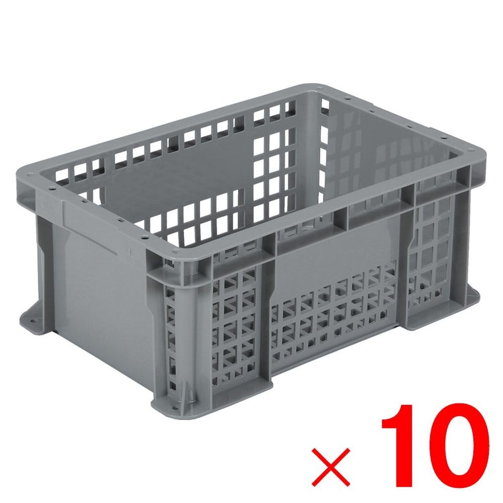 サンコー サンテナー B#21S PA ライトグレー 102152-00 &times;10個セット【メーカー直送・代引不可】【法人限定】, ライトグレー, 10P