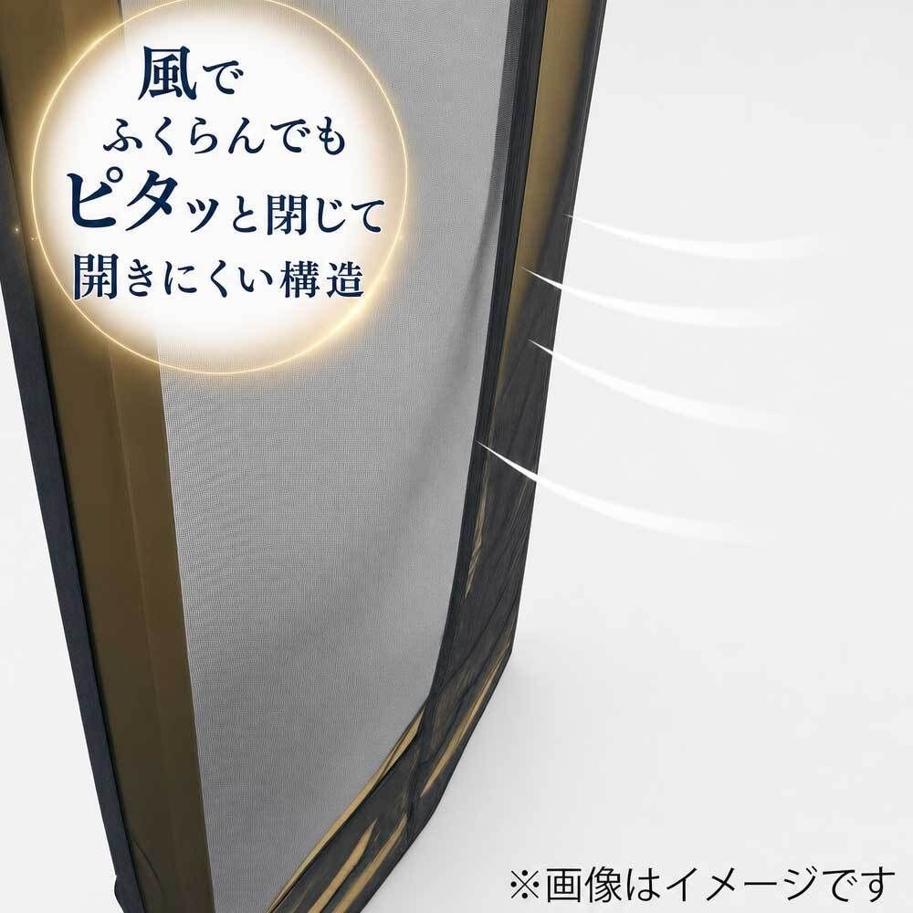 WIZ'A ウィザ　高さが調整できる簡易網戸　ブラック, ブラック, 99.5&times;210cm
