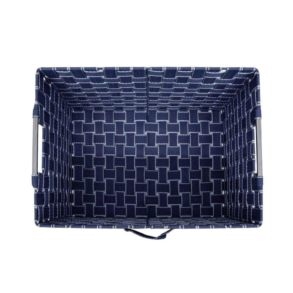 ステンレス取手ＰＰボックス　スクエアＬ, ネイビー, スクエアL