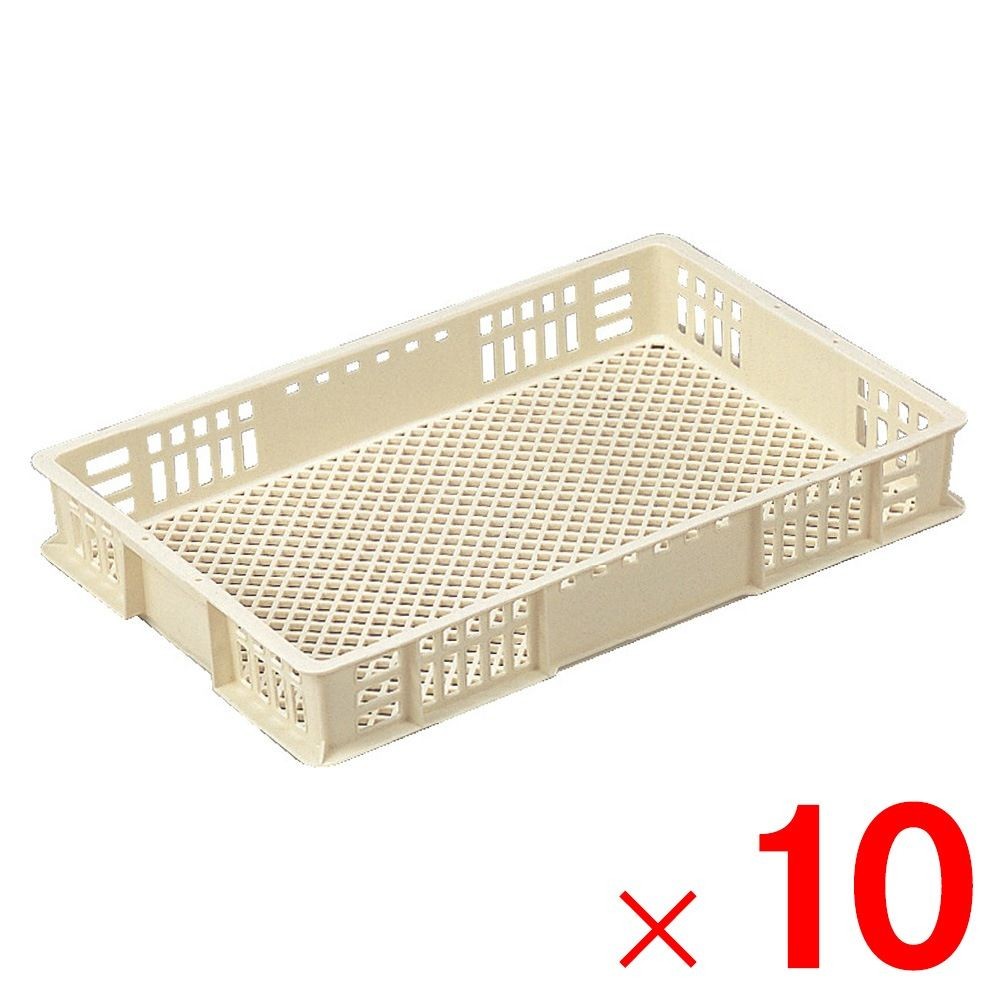 サンコー サンテナー B#21T クリーム 102106-00 &times;10個セット【メーカー直送・代引不可】【法人限定】【日祝配送不可・時間指定不可】, クリーム, 10P