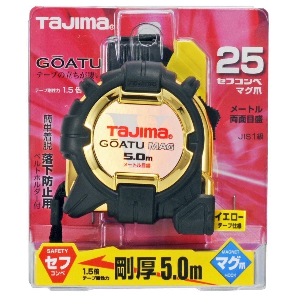 TAJIMA（タジマ）　剛厚G3 25mm幅5.0m セフマグ　GASFG3GLM25-50BL, ブラック, 5m