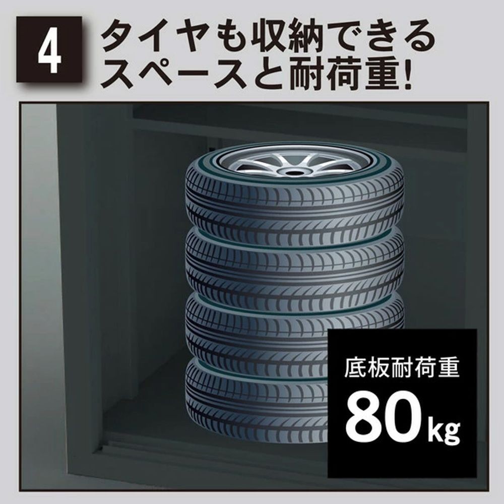 グリーンライフ SRM-0918（BK/AGY） ダシーレ ファミリー物置, ブラック, 幅950mm&times;奥行820mm&times;高さ1830mm