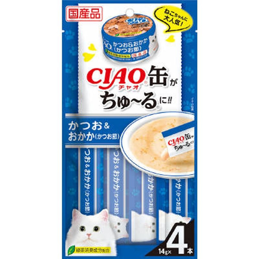 チャオ缶チュール　かつお＆おかか（かつお節）　14ｇ&times;4, かつお＆おかか, 14g&times;4本入り