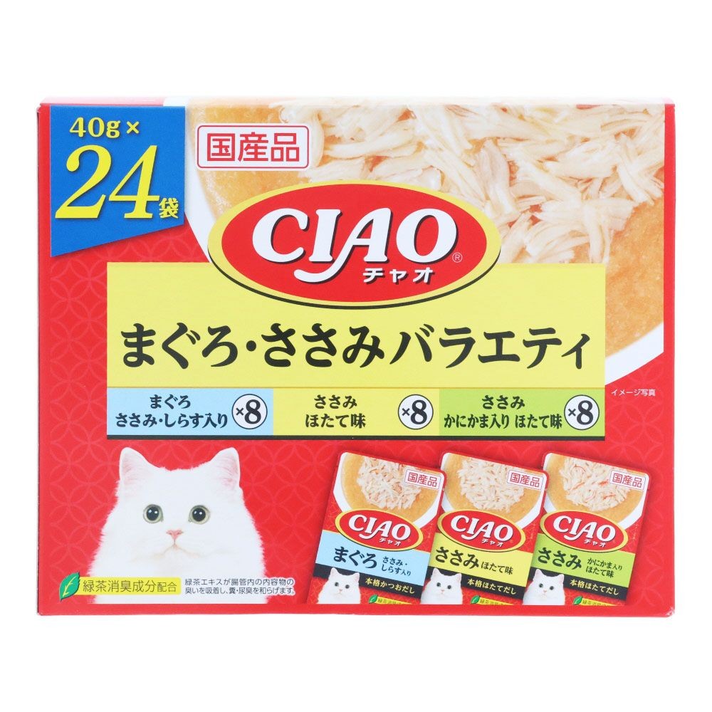  いなば　チャオパウチ　まぐろささみＶ　２４袋, まぐろ・ささみバラエティ, 24袋入