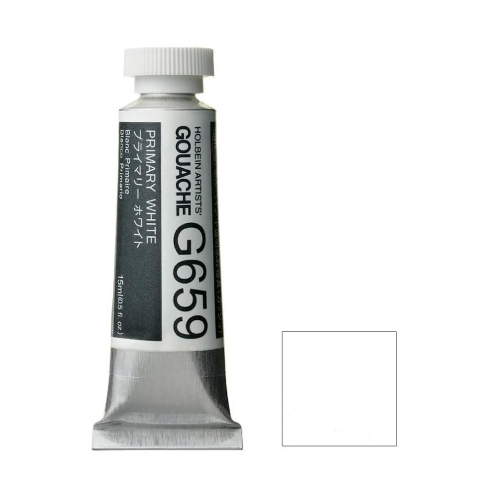 ホルベイン ガッシュ 不透明水彩 G659 プライマリー ホワイト 5号チューブ (15ｍｌ), G659プライマリーホワイト, 5号チューブ (15ｍｌ)