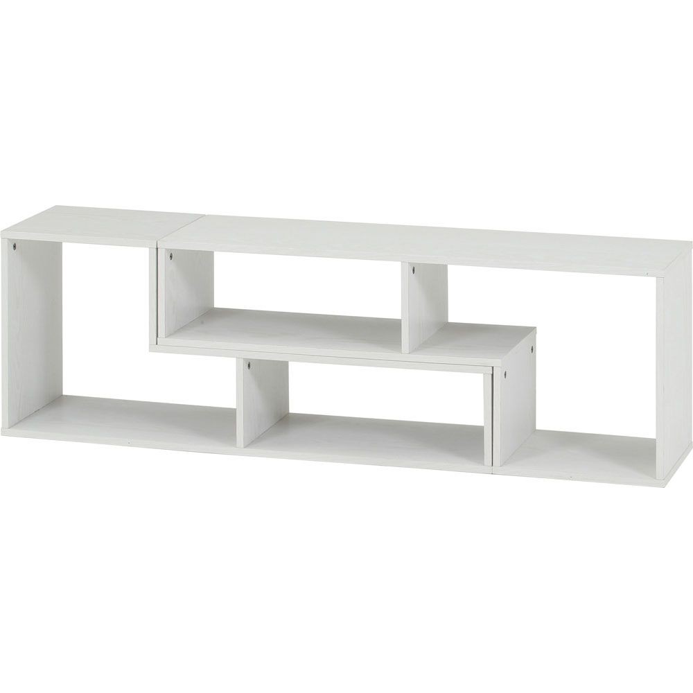 不二貿易 Ｌ字型伸縮ＴＶボード　オークＷＨ【メーカー直送・代引不可】, ホワイト, 幅mm&times;奥行296mm&times;高さ430mm