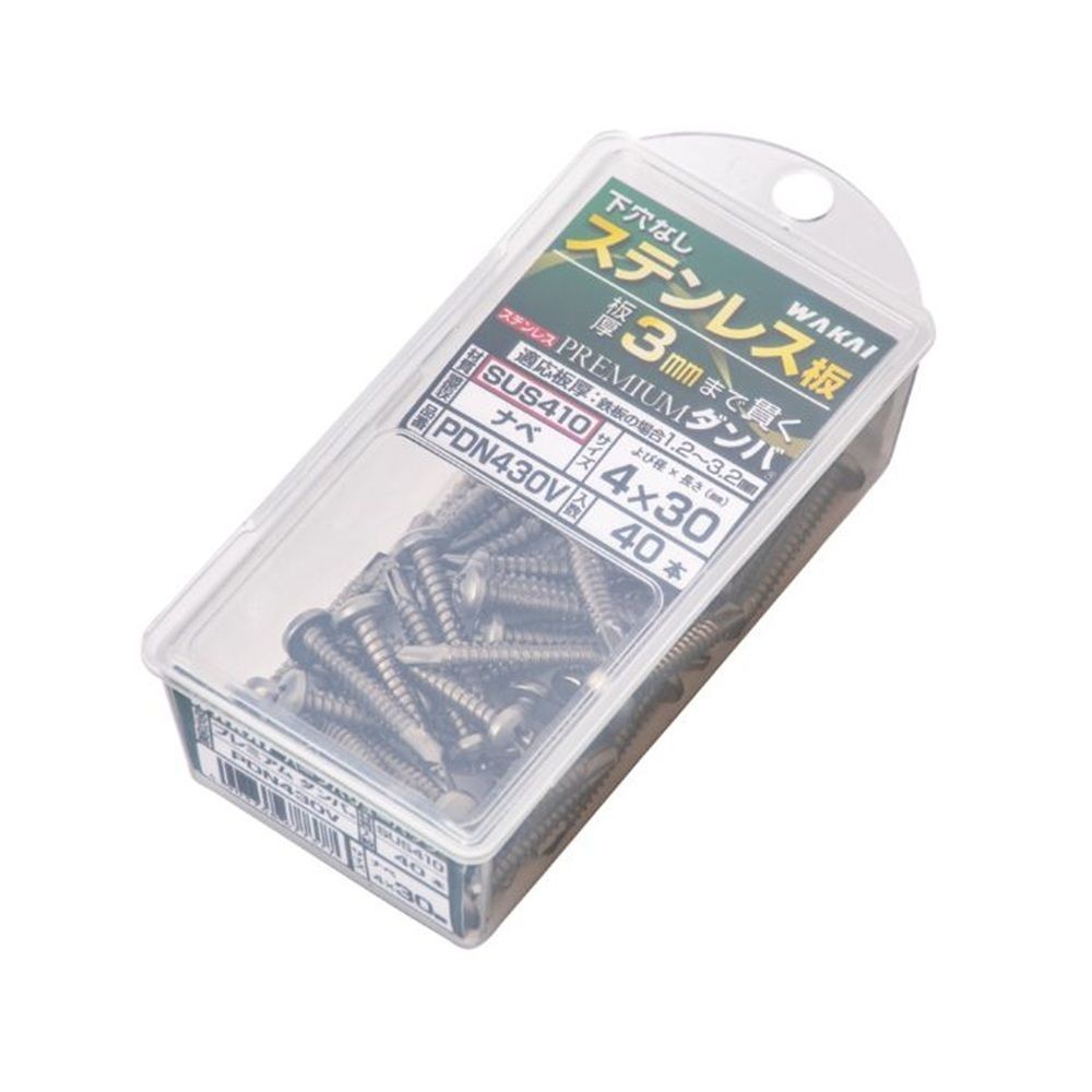 セルフドリルネジ プレミアムダンバ  ナベ頭  4&times;30 PDN430V, シルバー, よび径4mm&times;長さ30mm