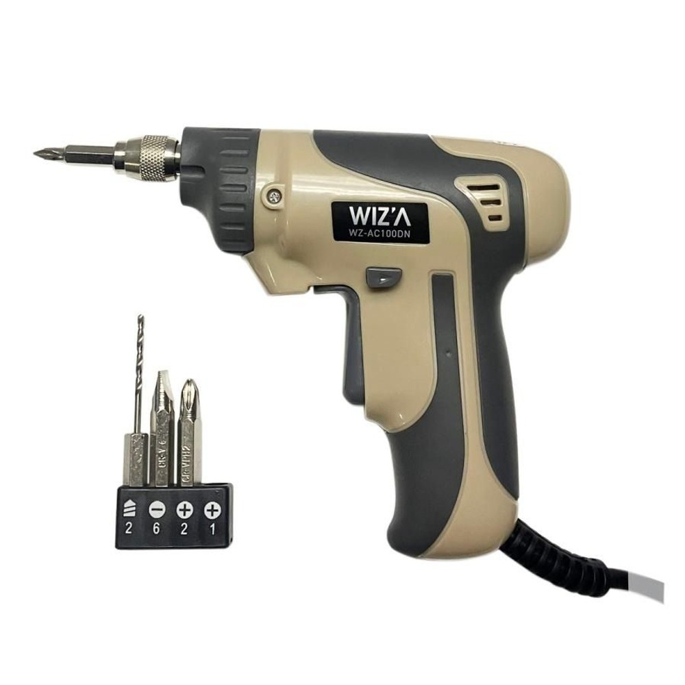 WIZ'A ウィザ コード式ミニドリルドライバー WZ-AC100DN, サンドベージュ, 45&times;150&times;133mm