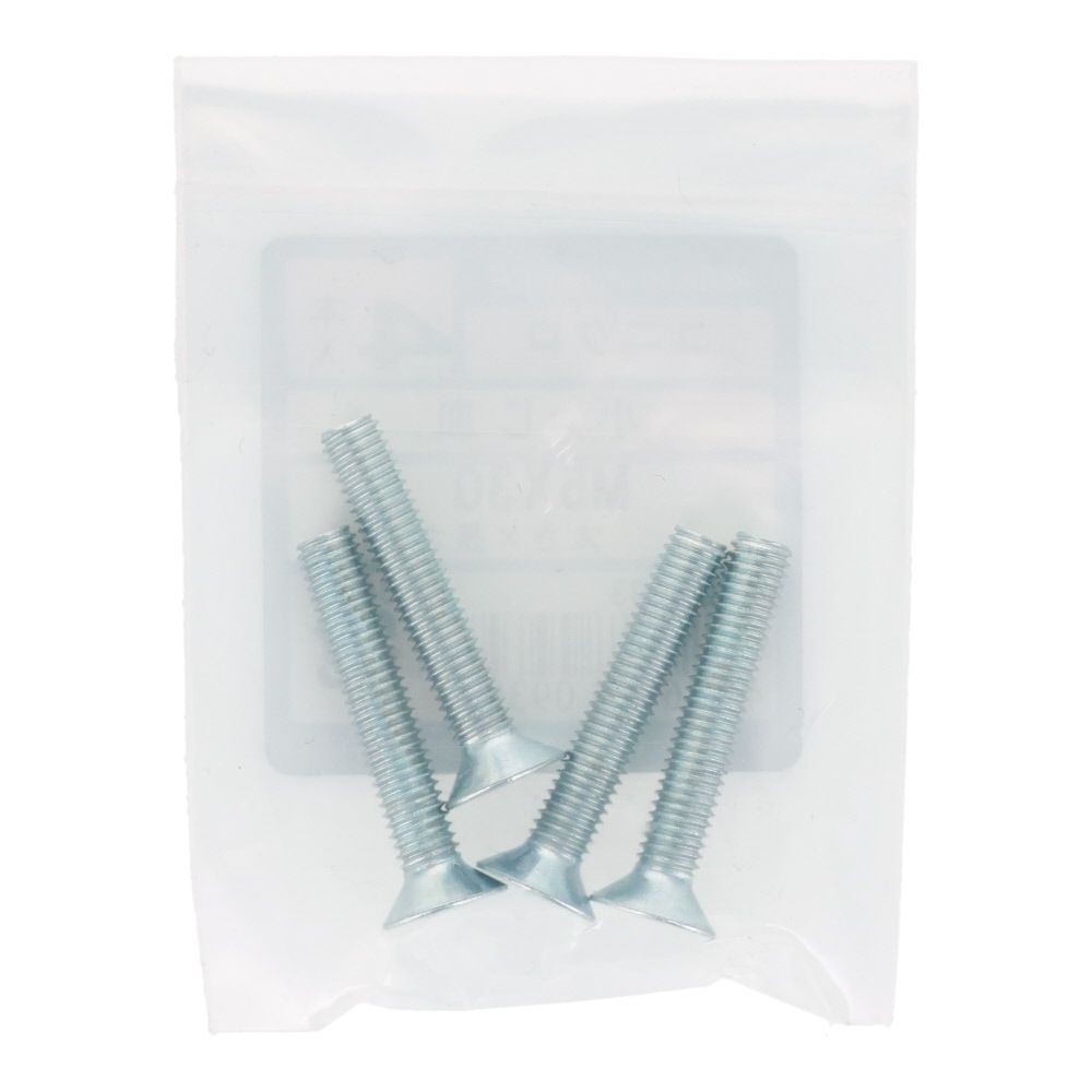 小ねじ　皿　ユニクロ　Ｍ５&times;３０ｍｍ　４本入, シルバー, M5&times;30mm