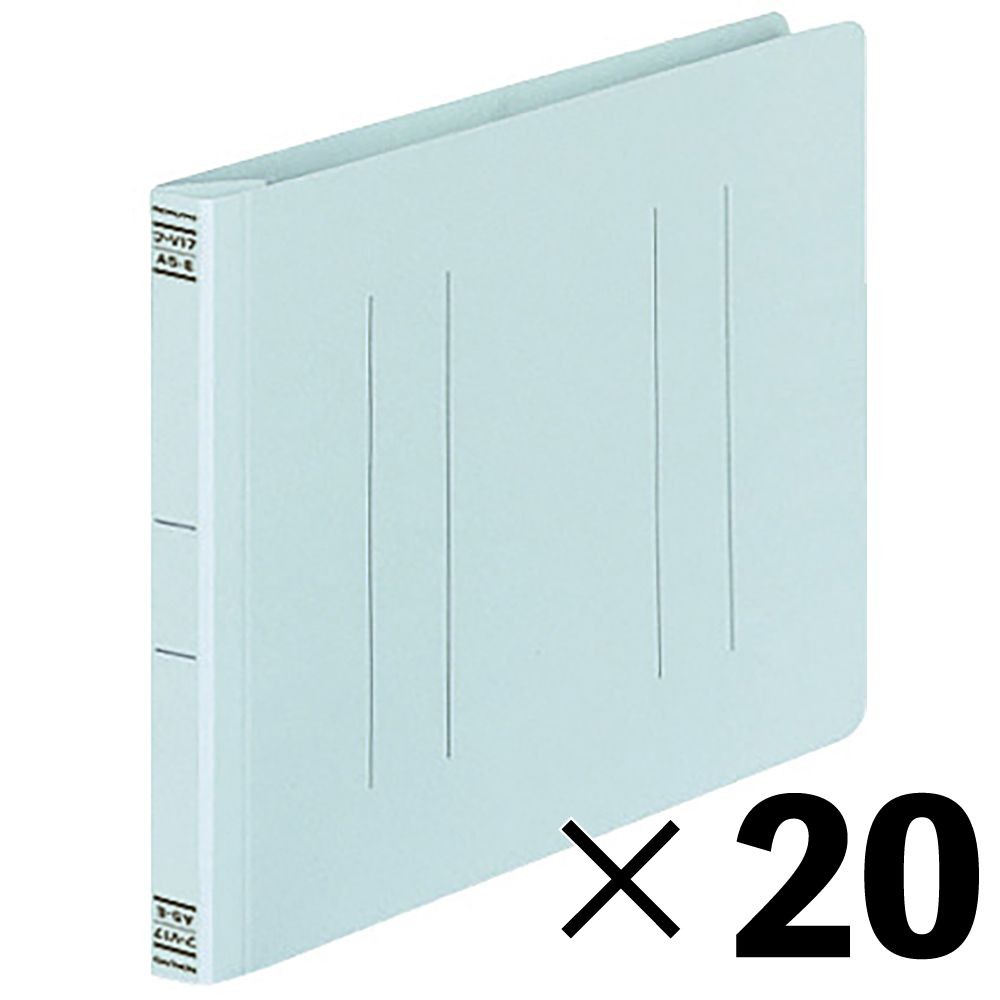 【20冊セット】コクヨ　フラットファイルV樹脂製とじ具A5横 15mmとじ 青 フ-V17B【メーカー直送・代引不可】, 青, A5E