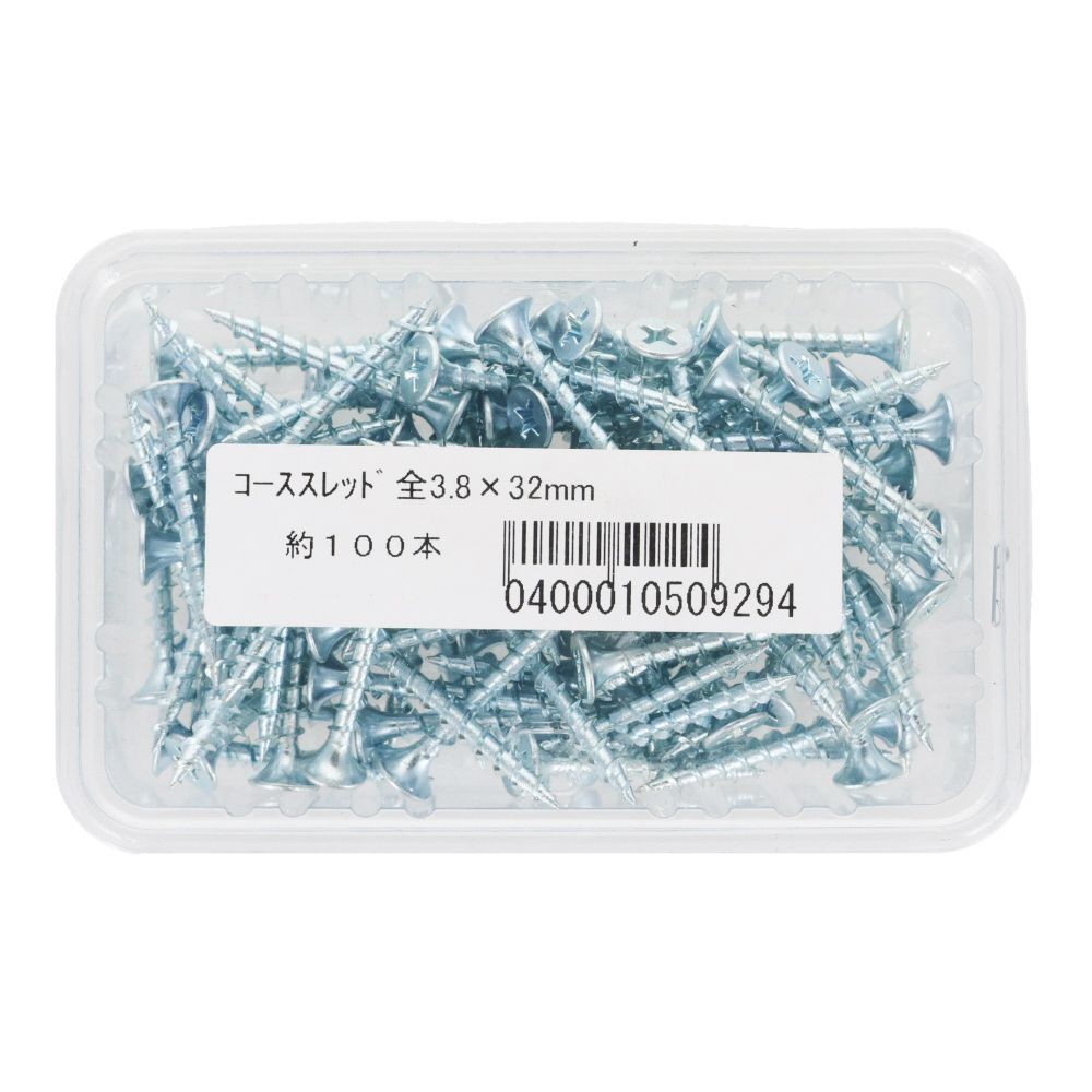 コーススレッド　全ねじ　３．８&times;３２ｍｍ　１００本入, 全ねじ, 3.8&times;32mm