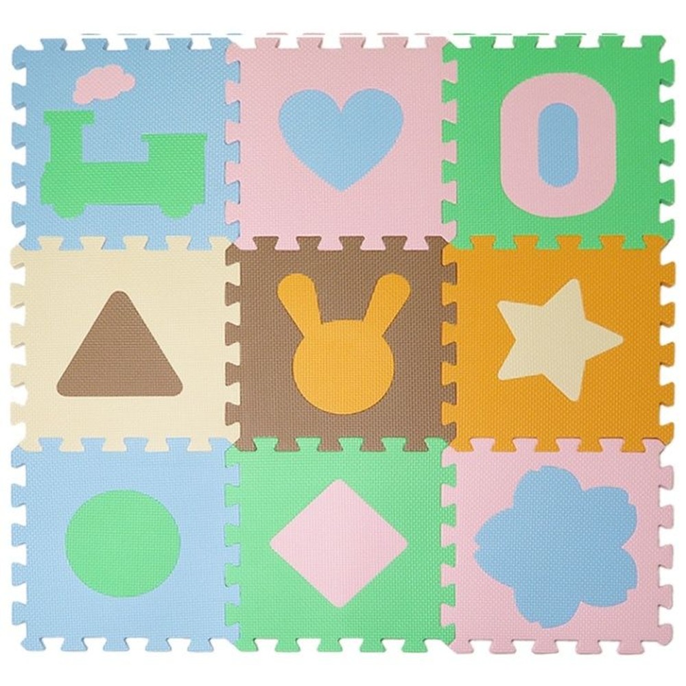 つなげるパズルマット　9枚組　図形, その他カラー１, その他サイズ１