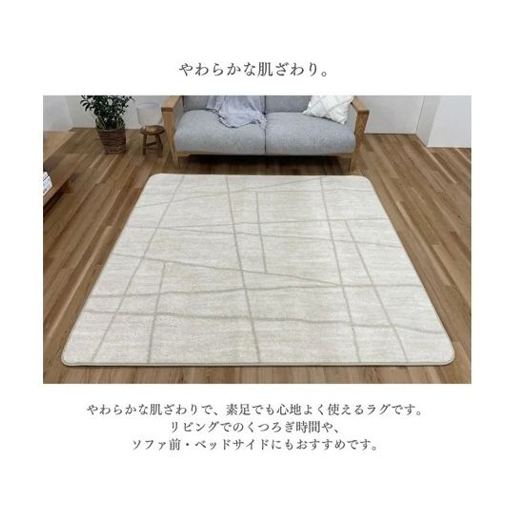 イケヒコ カーペット・ラグ アークII アイボリー 【メーカー直送・代引不可】, アイボリー, 180&times;180cm