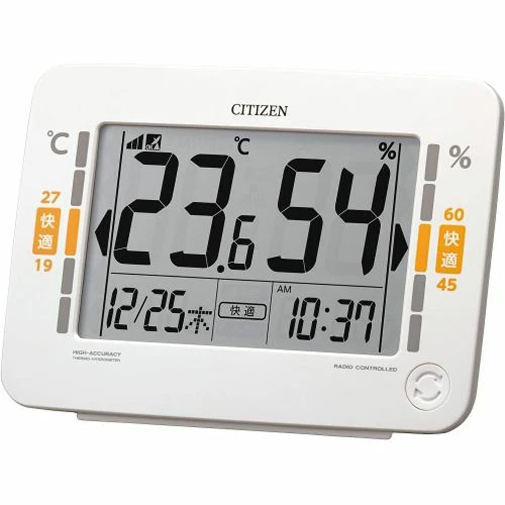 シチズン RHYTHM 温湿度計 8RZ232-003, ホワイト, 幅186mm&times;奥行132mm&times;高さ53mm