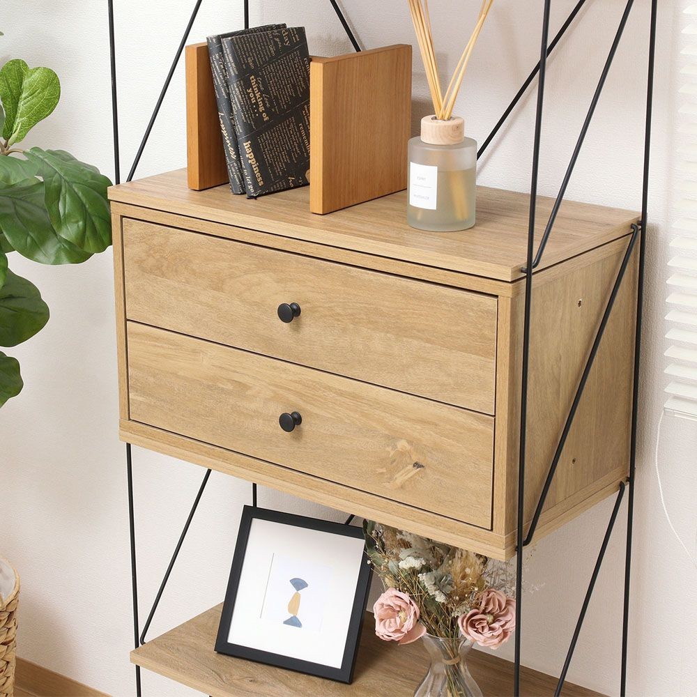 不二貿易 ＥＺＢＯ　コネクトボックス　引出２杯　ＮＡ【メーカー直送・代引不可】, ナチュラル, 幅600mm&times;奥行320mm&times;高さ310mm