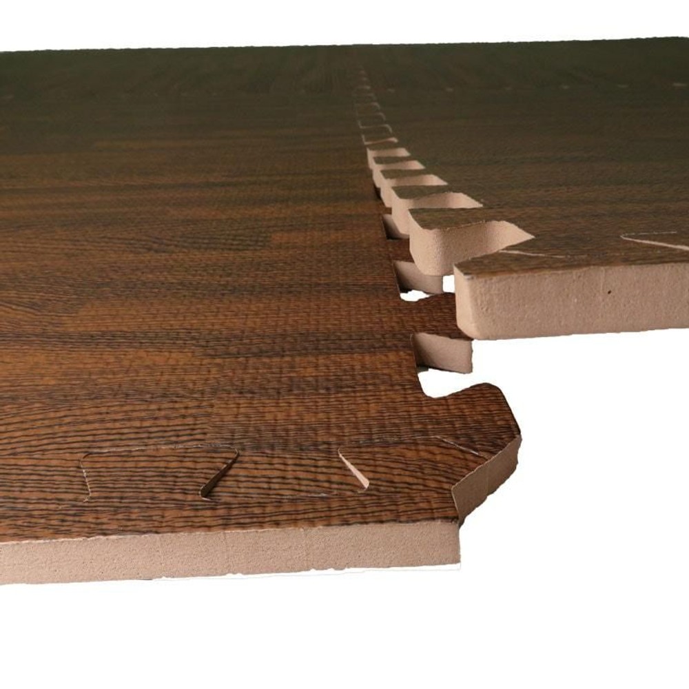 大判つなげるソフトマット　大判4枚組　木目柄, ホワイト, 大判4枚組