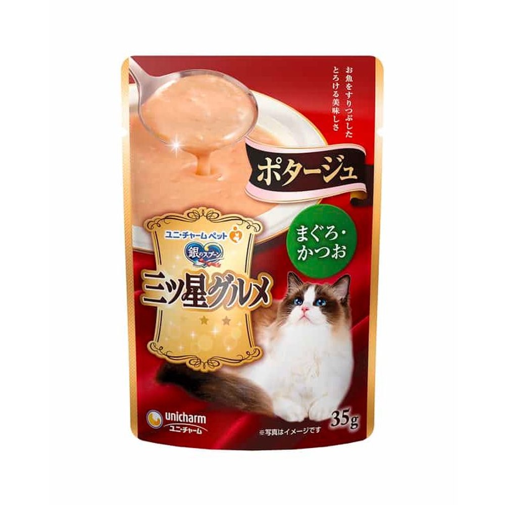 ユニチャーム　三ツ星パウチポタージュ　まぐろかつお35ｇ, まぐろかつお, 35g