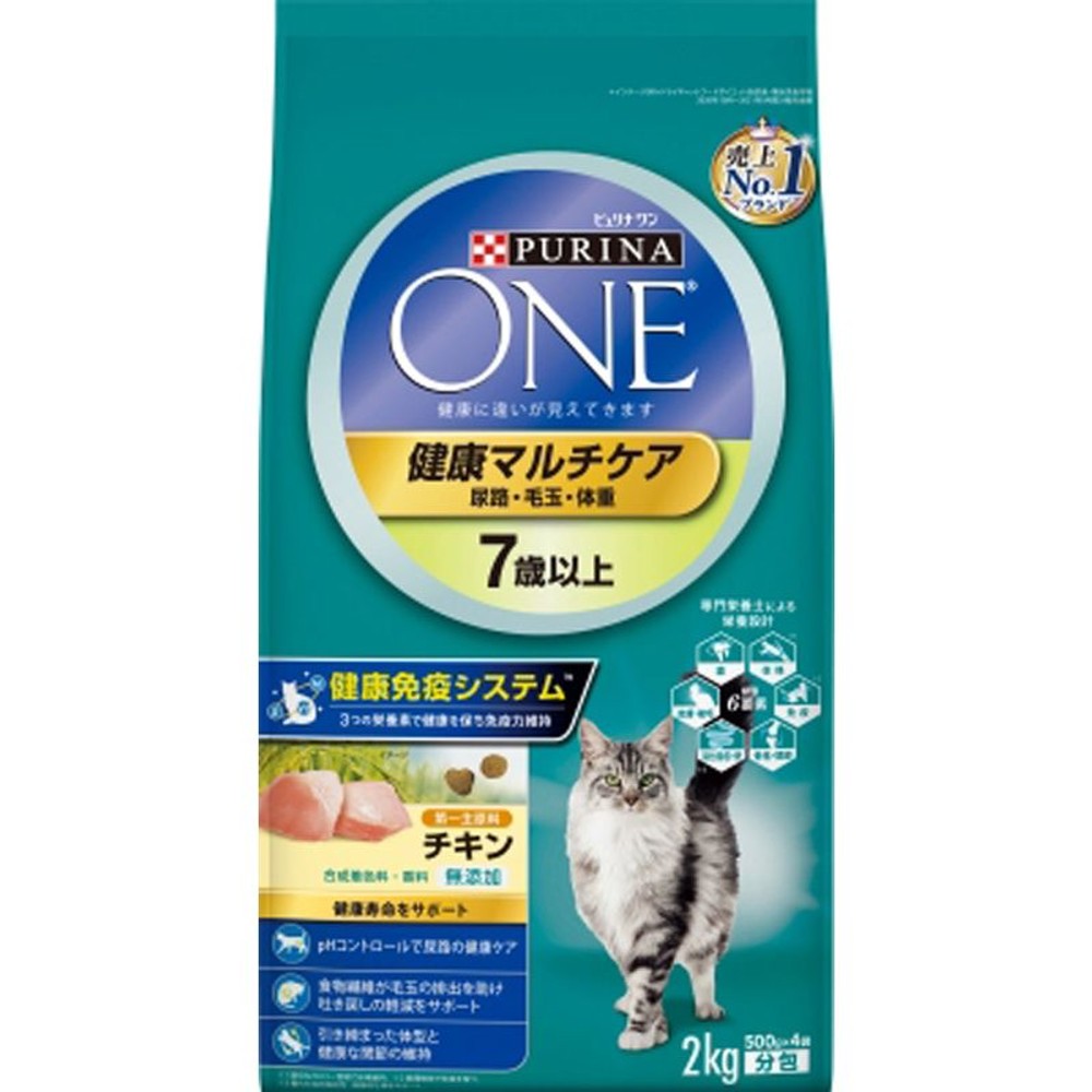 ネスレ　ピュリナワン健康マルチケア7歳以上用チキン2ｋｇ, 7歳以上チキン, 2.0kg