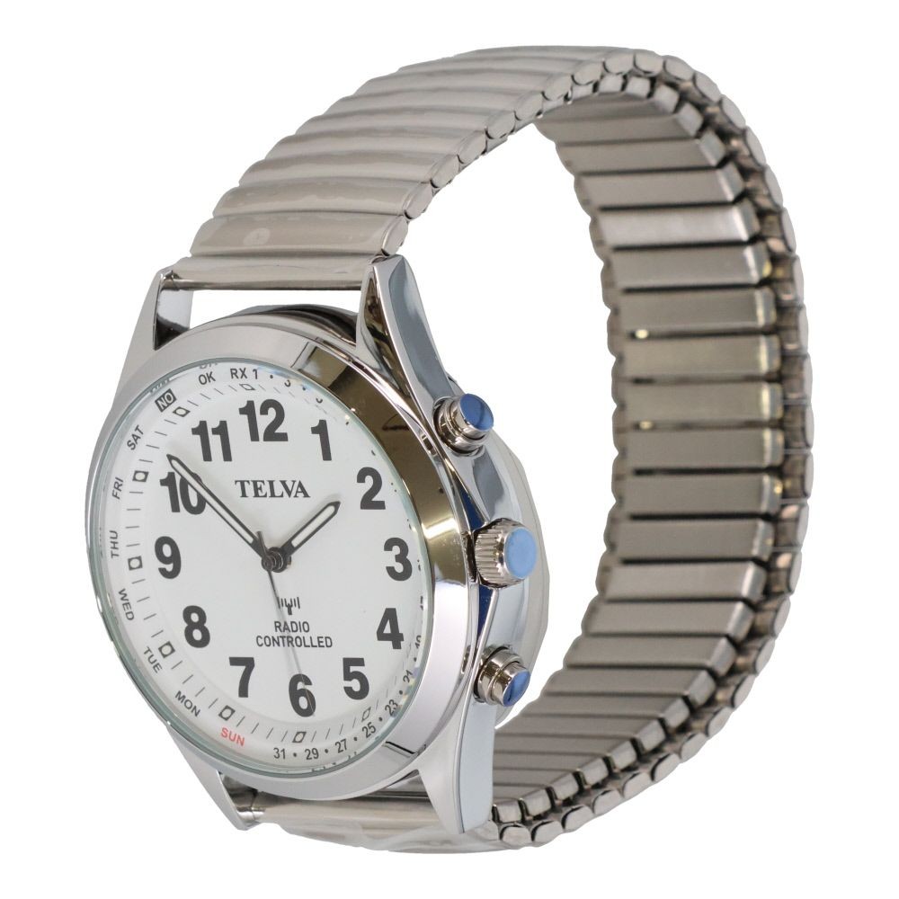 クレファー　アナログウォッチ　電波　メンズ　ＴＥＬＶＡ, シルバー, メンズ