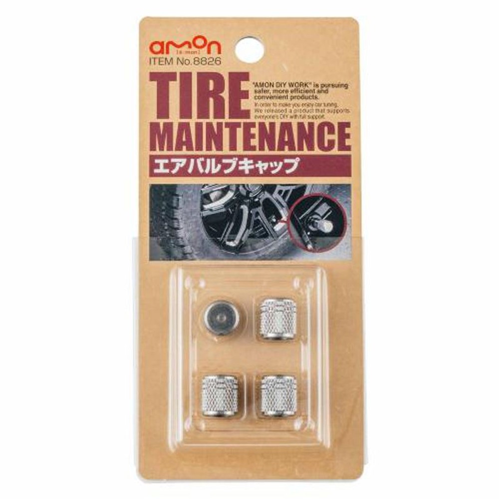 エアバルブキャップ　8826, シルバー, 4個入り