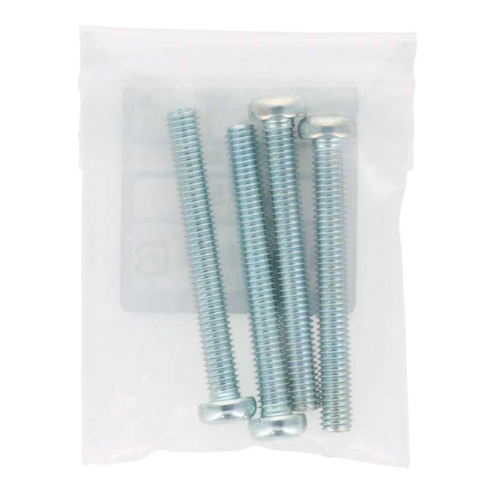 小ねじ　なべ　ユニクロ　Ｍ６&times;５０ｍｍ　４本入, シルバー, M6&times;50mm